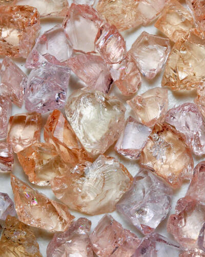 摩根石 糖果色 原石 morganite