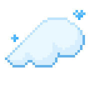 LINE：kawaii pixelart Emoji [light blue] ​​​