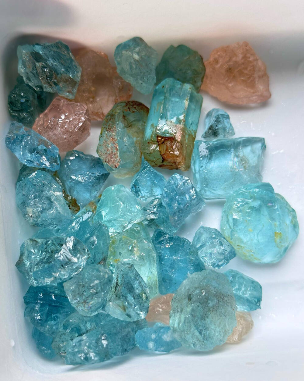 海蓝宝石 糖果色 Aquamarine Crystals 晶体 原石