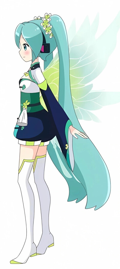 绿牡丹花精灵王初音未来