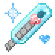 LINE：kawaii pixelart Emoji [light blue] ​​​