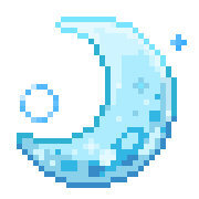 LINE：kawaii pixelart Emoji [light blue] ​​​