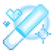 LINE：kawaii pixelart Emoji [light blue] ​​​