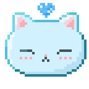 LINE：kawaii pixelart Emoji [light blue] ​​​