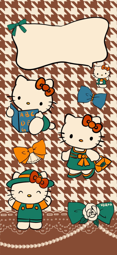 HelloKitty秋天棕色套图壁纸