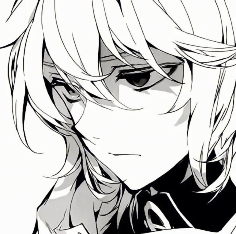 终结的炽天使##米迦#黑白漫画风男生头像