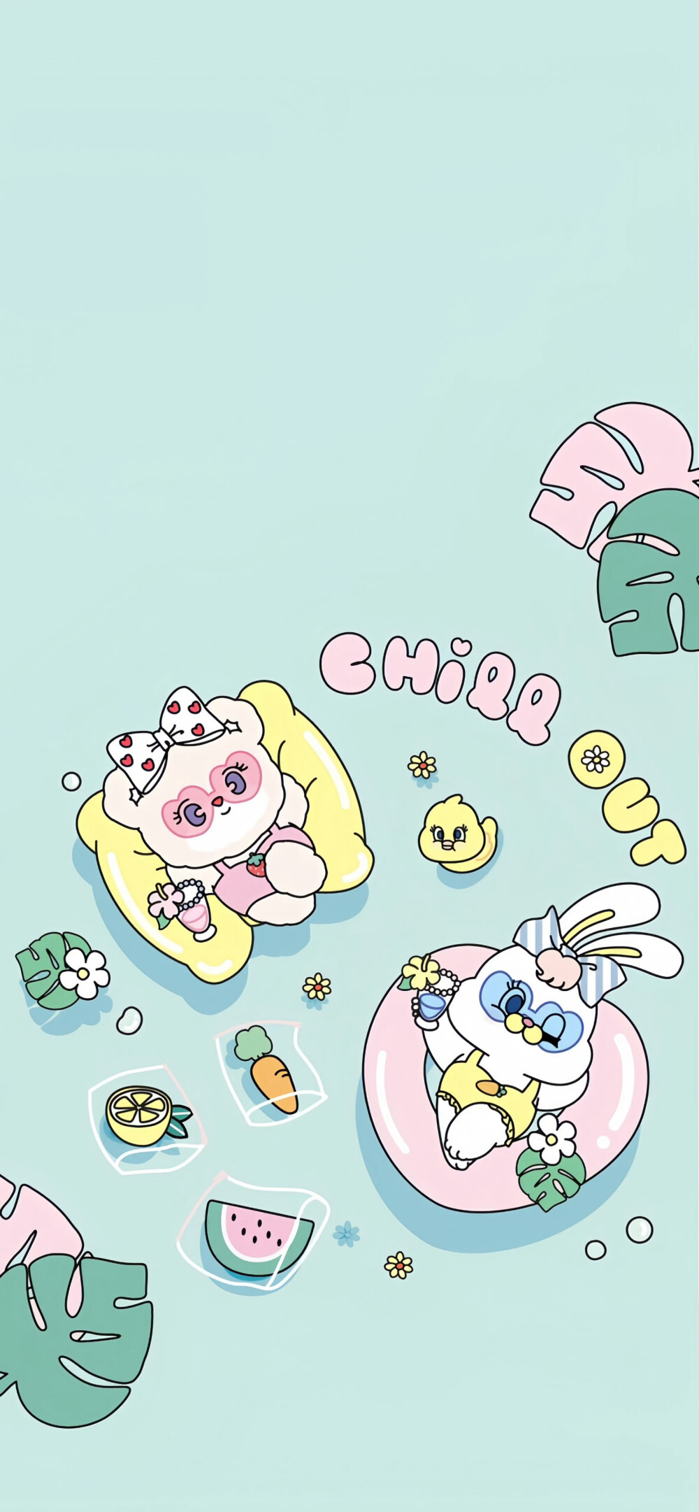 莉可兔和可爱小熊壁纸