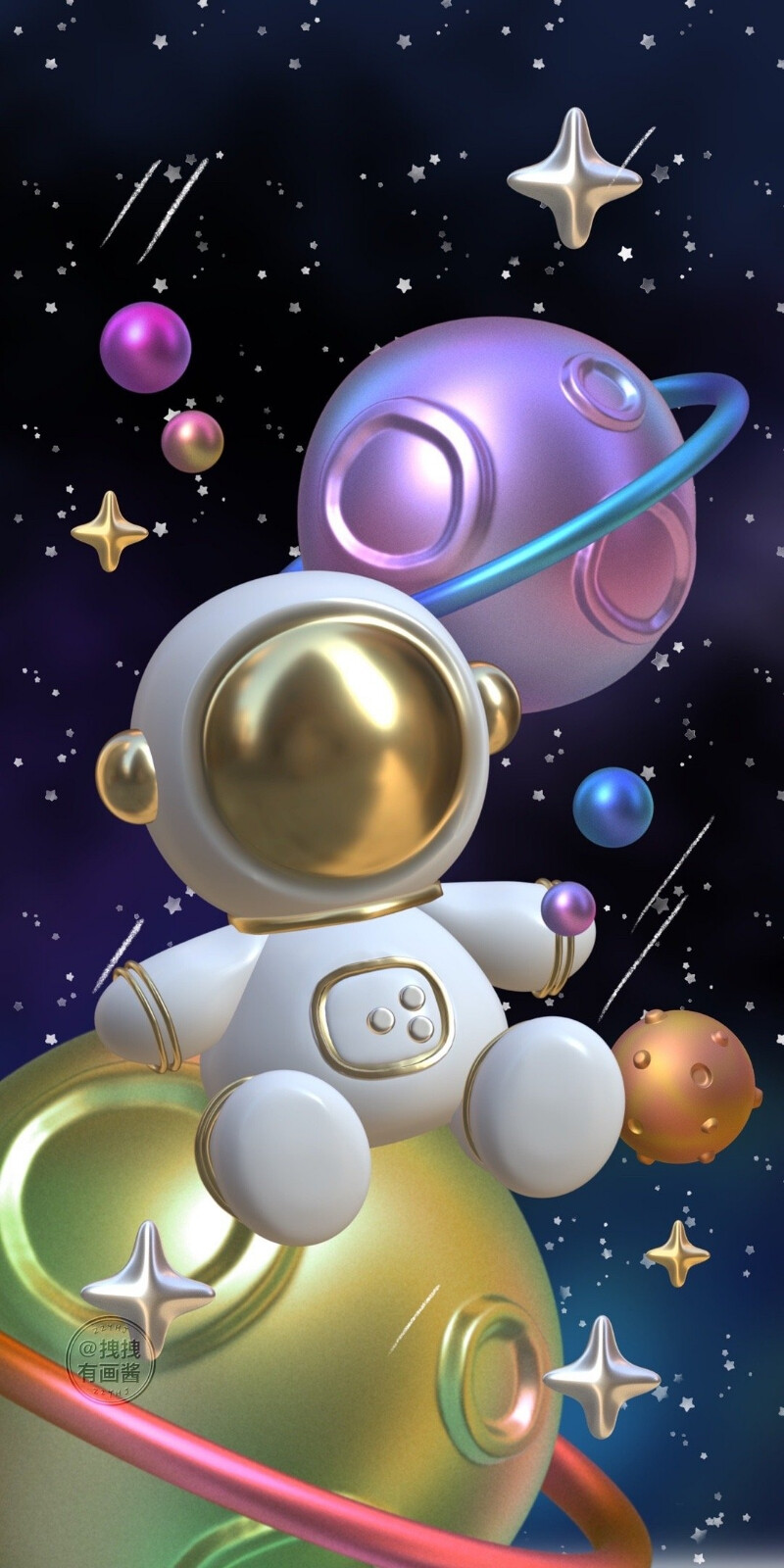 卡通3d宇航员壁纸