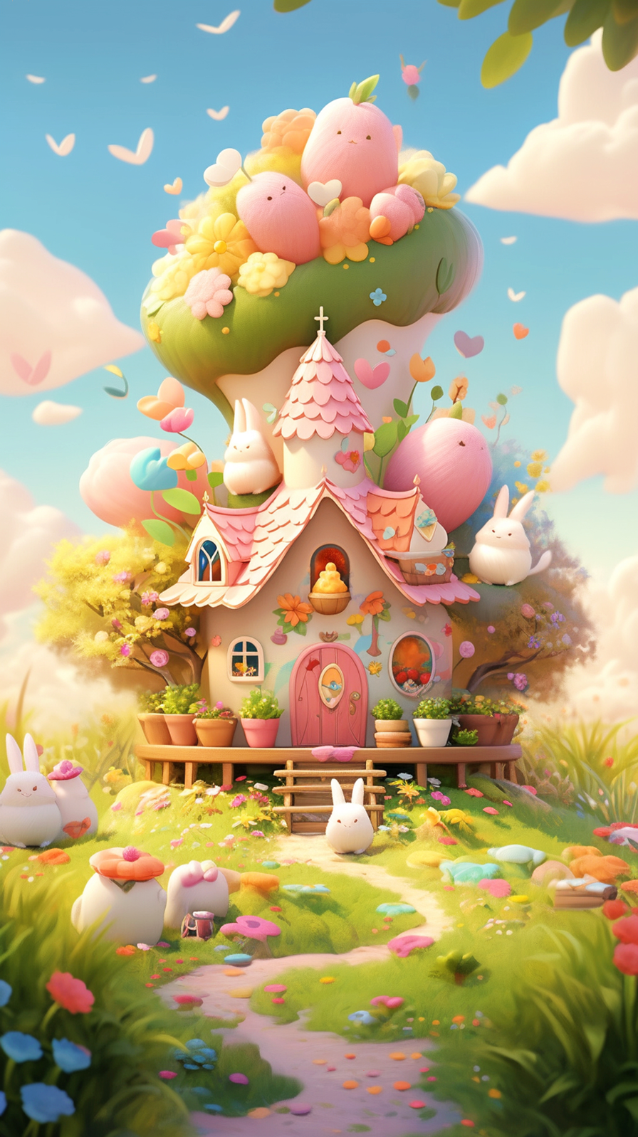 可爱的兔兔房屋