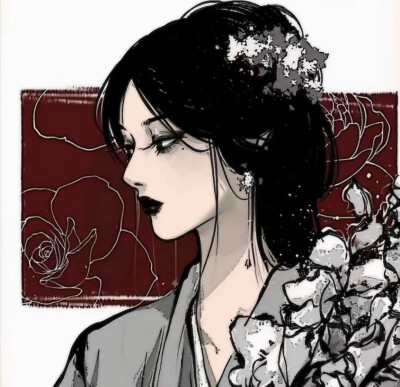 女生插画头像