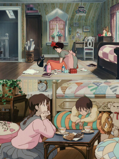宫崎骏动画里的唯美房间