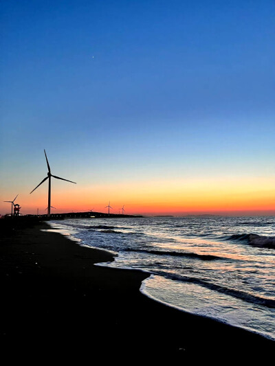 落日 海边 背景图