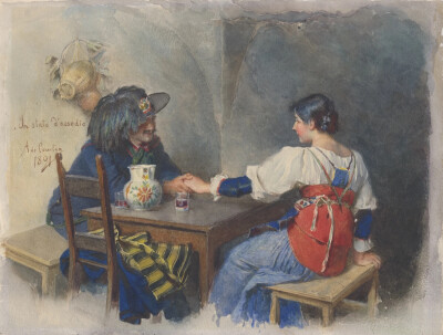 意大利艺术家，安杰洛·冯·库尔滕（Angelo Graf von Courten, 1848-1925）画作欣赏。