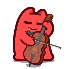 【魔鬼猫表情-大提琴】#动态 GIF 动图 音乐 乐器 优雅 IP 动漫 魔性 斗图 zombiescat
