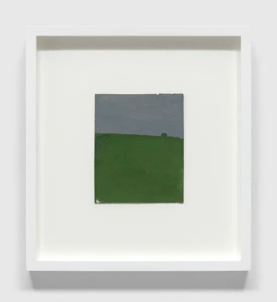 弗兰克·沃尔特《Untitled (Green Land, Green House, Grey Skies)》，油彩、宝丽来胶片盒，