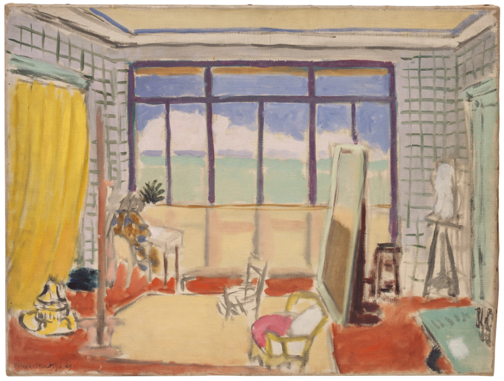 马蒂斯《在尼斯画室》，布面油彩，46.5×61cm，1929年，国立博古睿美术馆-柏林国家博物馆联盟NG MB 152/2000，摄影：bpk图片社/国立博古睿美术馆-柏林国家博物馆联盟/延斯·齐厄