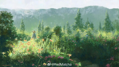 #古风插画##原创# 从夏到秋 ​
画师：RedMatcha