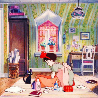 宫崎骏动画背景图，旧漫背景图