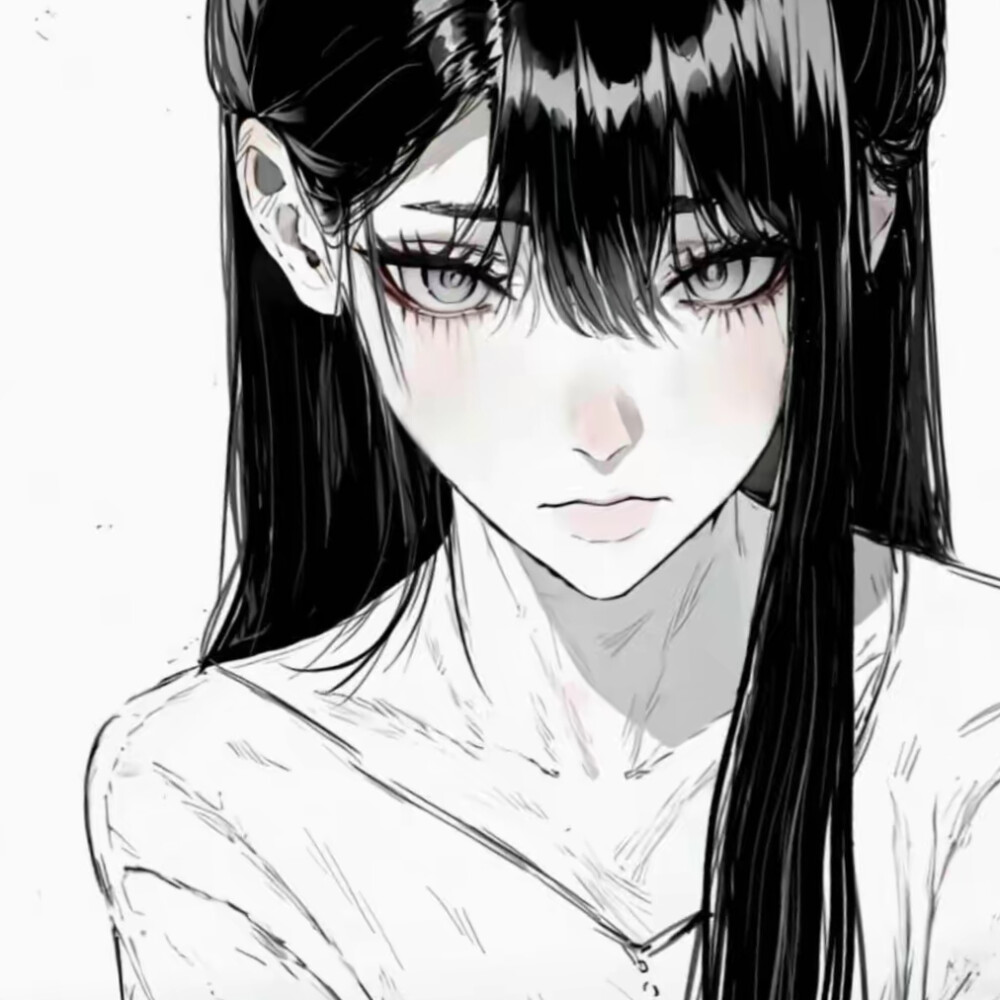 黑白漫头女生头像