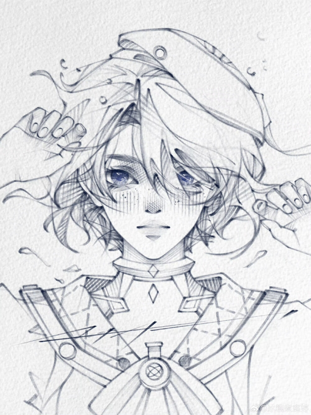 人物插画绘画线稿黑白手绘头像素描临摹细节几何素材风格个性