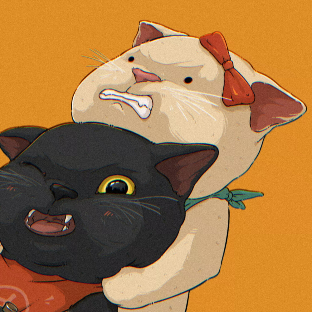情侣头像 | 拔个萝卜画师:猫右