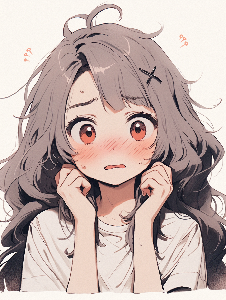 插画可爱少女卖萌