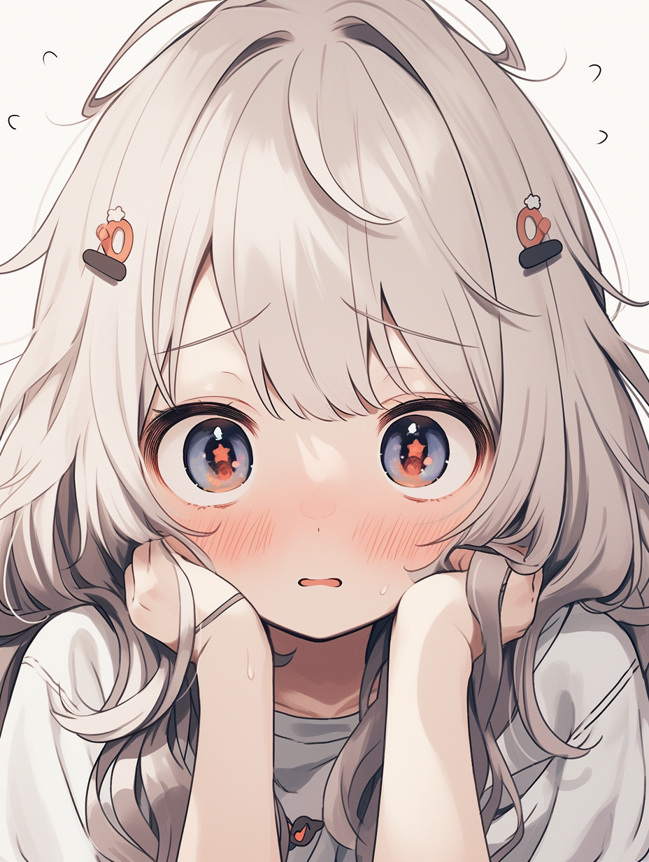 插画可爱少女卖萌