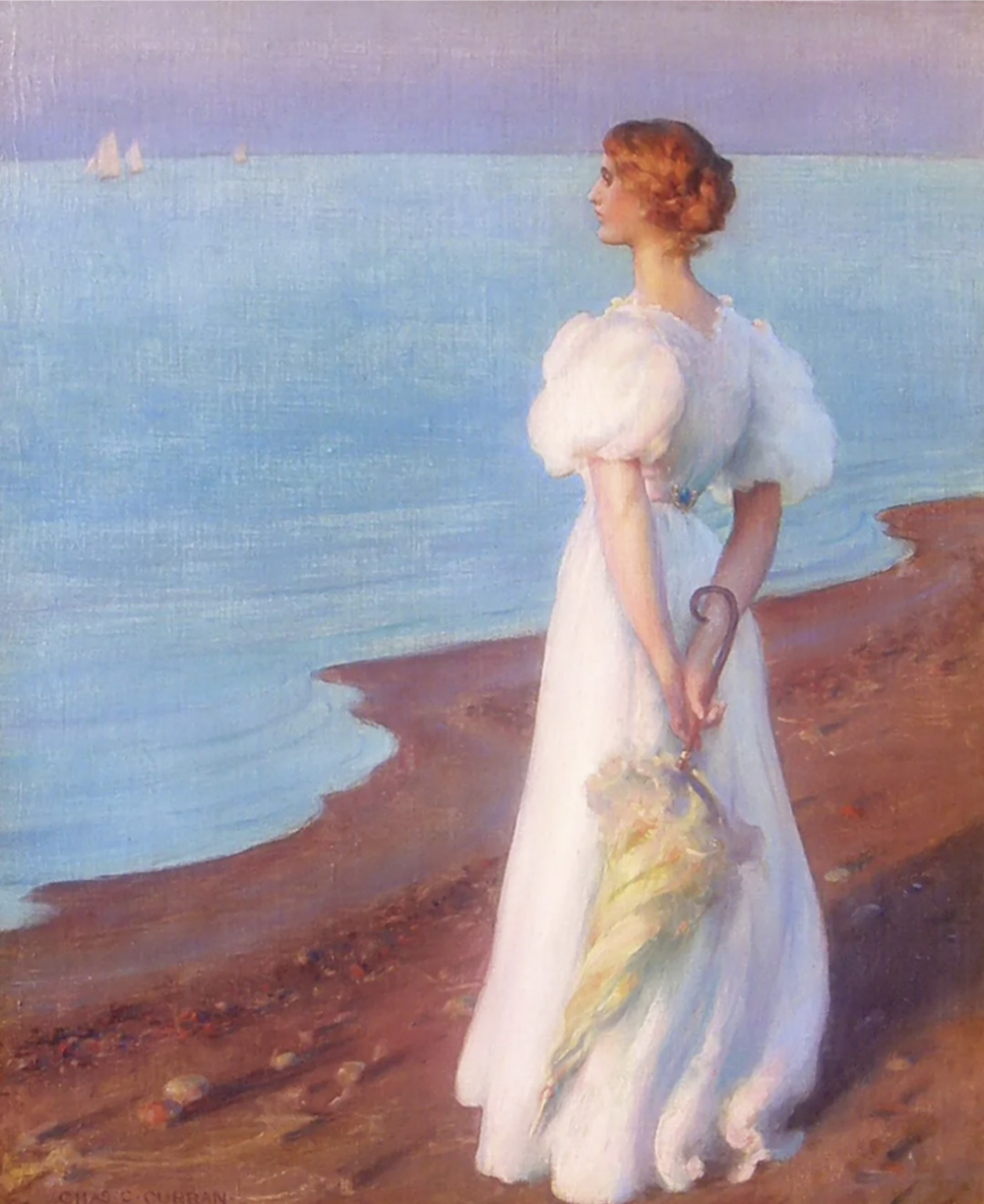 在伊利湖的岸边
（On the Shores of Lake Erie）
查尔斯·考特尼·柯伦
(Charles CourtneyCurran，1861-1942)
美国画家