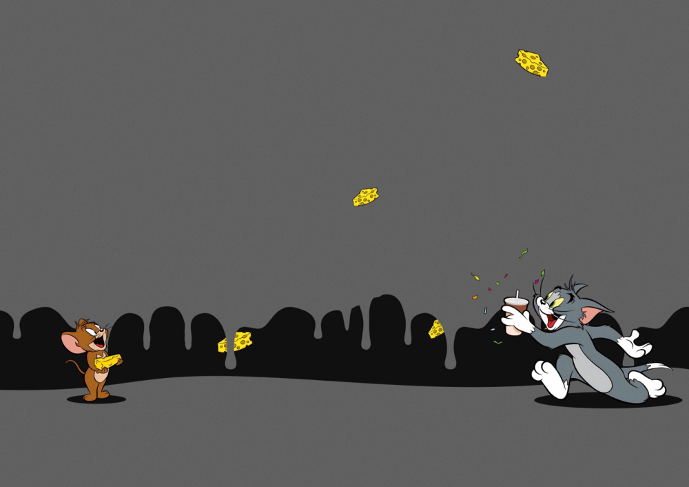 横屏壁纸/平板壁纸/ipad壁纸猫和老鼠/黑