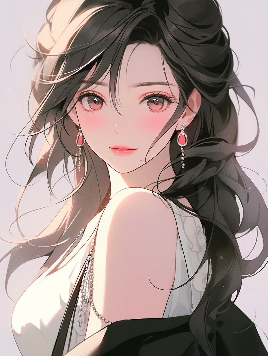 美丽的少女 | 平面插画风格