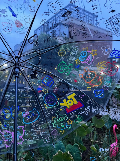 手绘雨伞