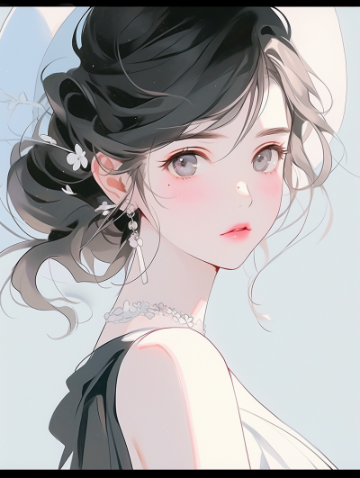 美丽的少女 | 平面插画风格