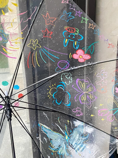 手绘雨伞