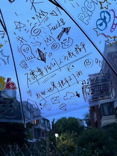 手绘雨伞
