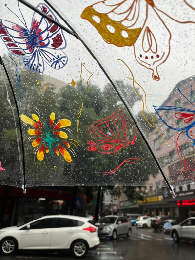 手绘雨伞