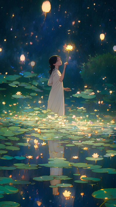 微博：@鱼柒文
“神明误入人间，灯火映入白夜”