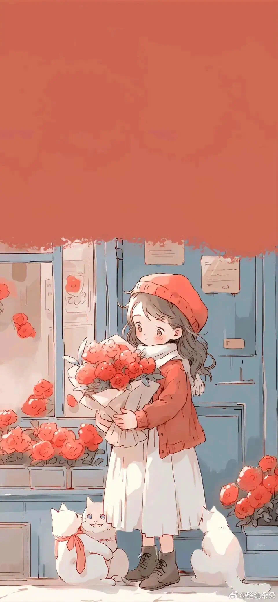 捧花的小女孩