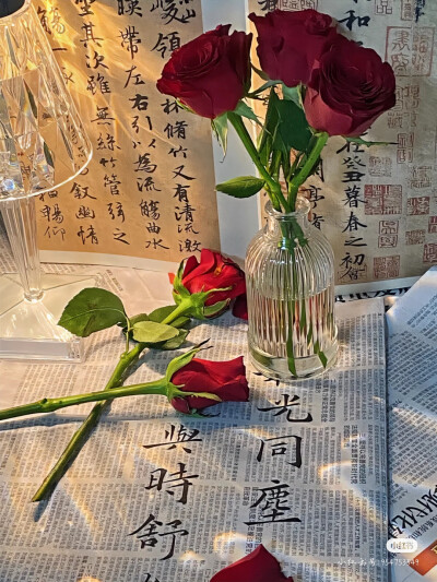 鲜花书法