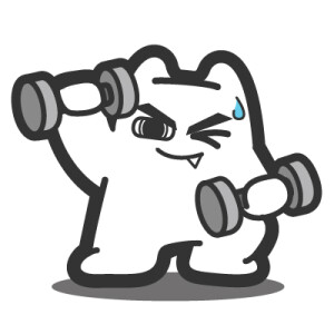 【魔鬼猫表情-举哑铃】#白描 健身 哑铃 强
