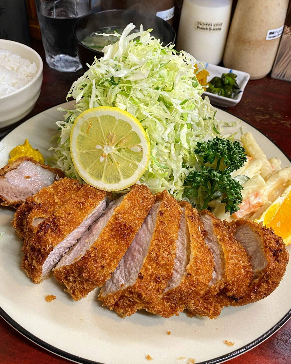  神奈川県 とんかつ赤城 相模原 特選ロースカツ定食 炸猪排