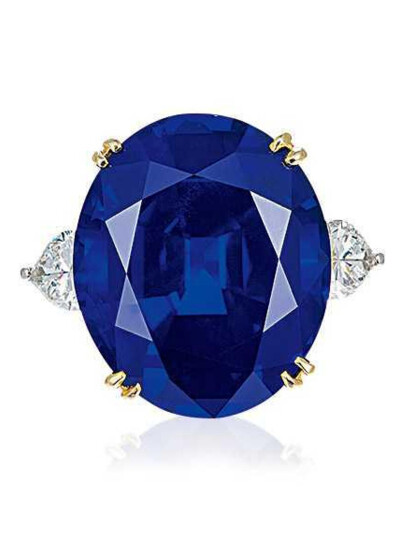 梵克雅宝设计 23.49克拉椭圆形缅甸「皇家蓝」蓝宝石戒指
