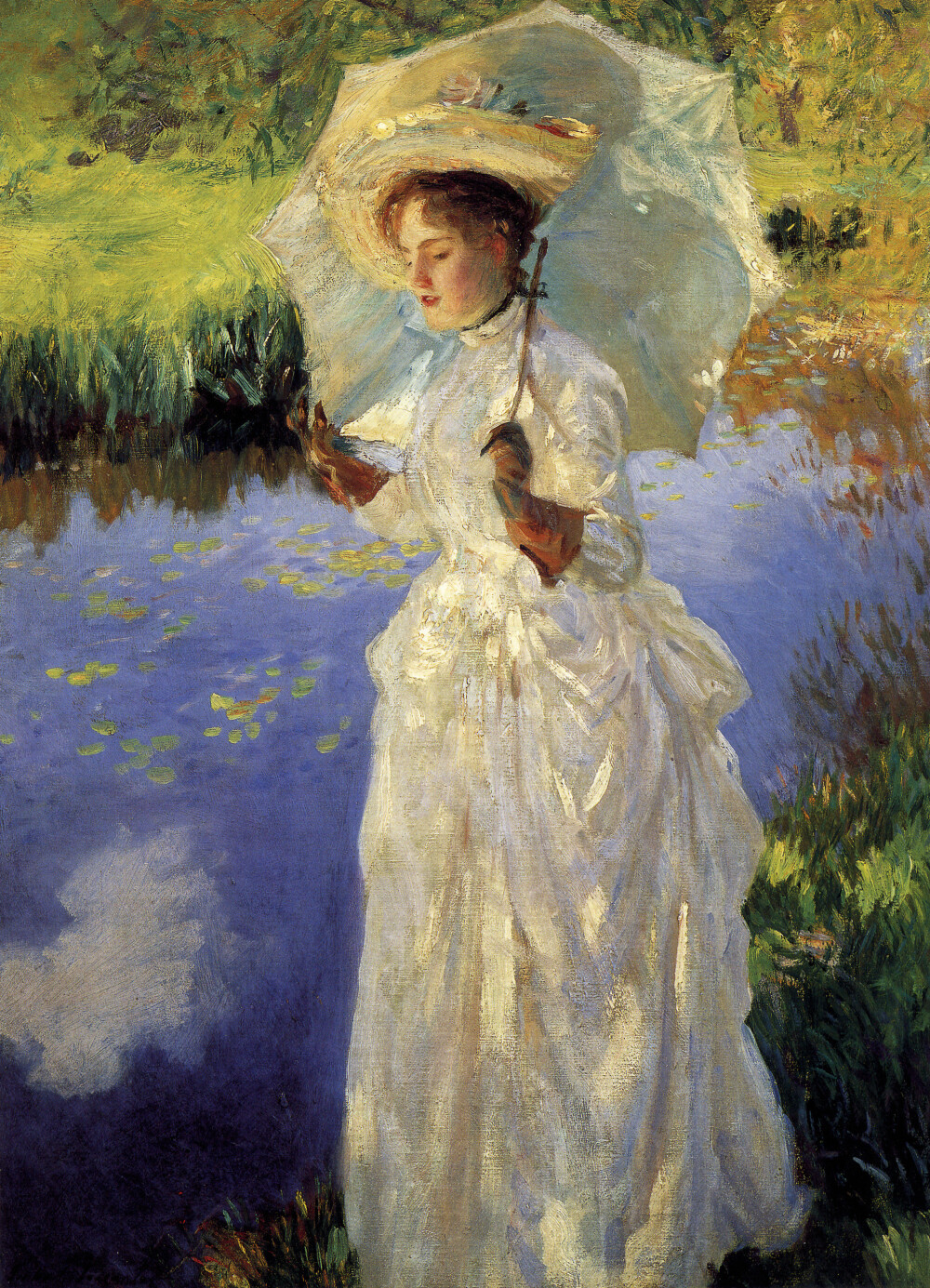 John Singer Sargent 约翰·辛格·萨金特 - 白衣贵妇人为蒂尔达·斯文顿的曾祖母 Mrs. George Swinton 女中音歌唱家、社交名媛，人称埃尔希