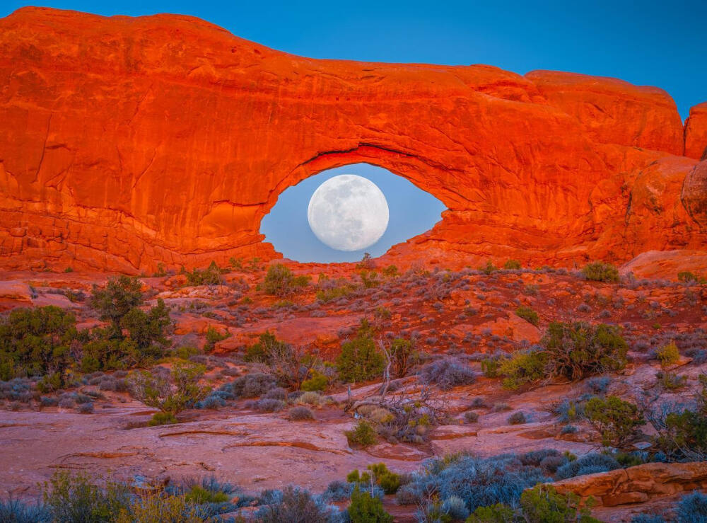 美国 犹他州 拱门国家公园 北窗拱门 Arches National Park North Window Arch 月亮之眼 摄影师 Elliot McGucken 