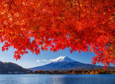 日本 山梨県 富士山 河口湖 