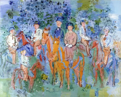 拉乌尔·杜菲（Raoul Dufy）《树林下的骑手》，布面油画，213×260cm，1931-1932年，图片来源：西岸美术馆
