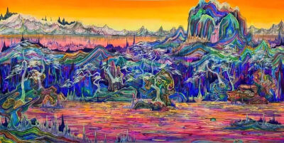 黄宇兴《九龙图》，布面油画，200×400cm，2016-2020年，图片来源：龙美术馆