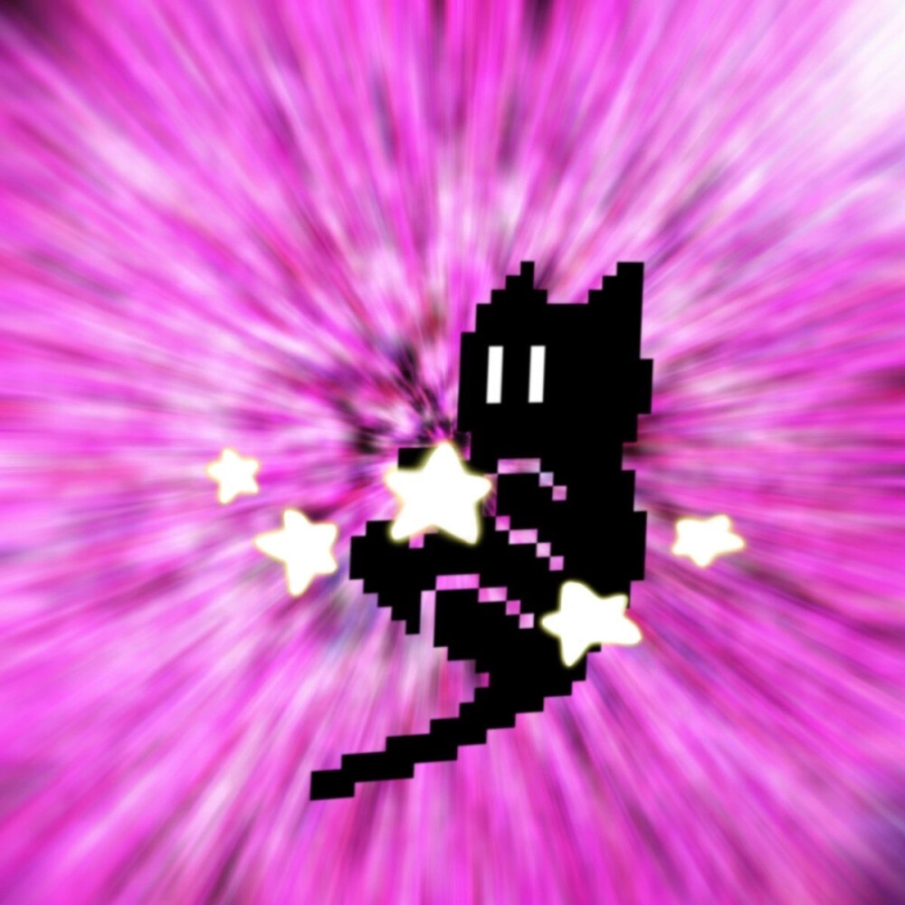 背景图 文字 像素黑猫