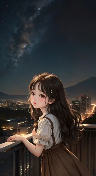 夜晚女孩