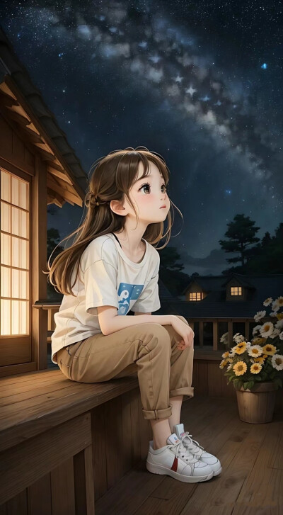 夜晚女孩