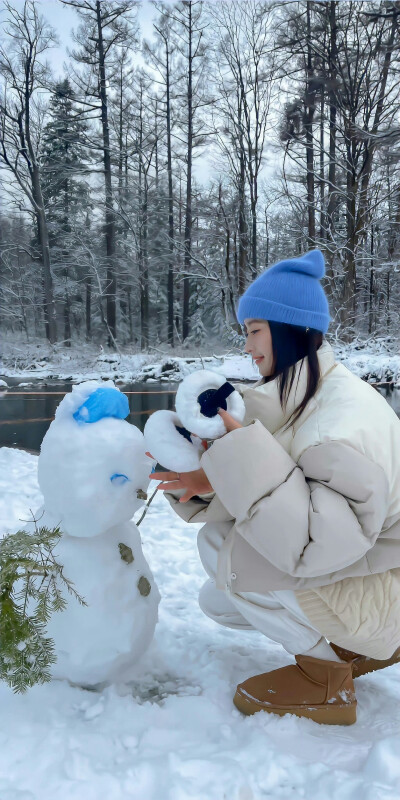 冬季雪人 手机壁纸